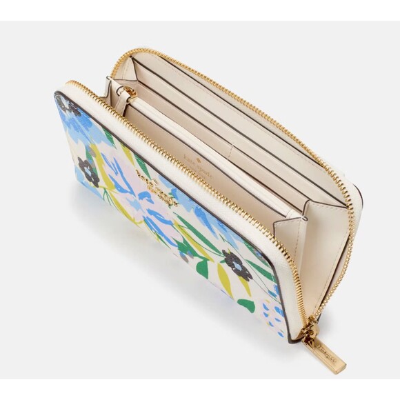 New Kate Spade Madison Floral Large Continental Wallet Cream Multi - Picture 2 of 3